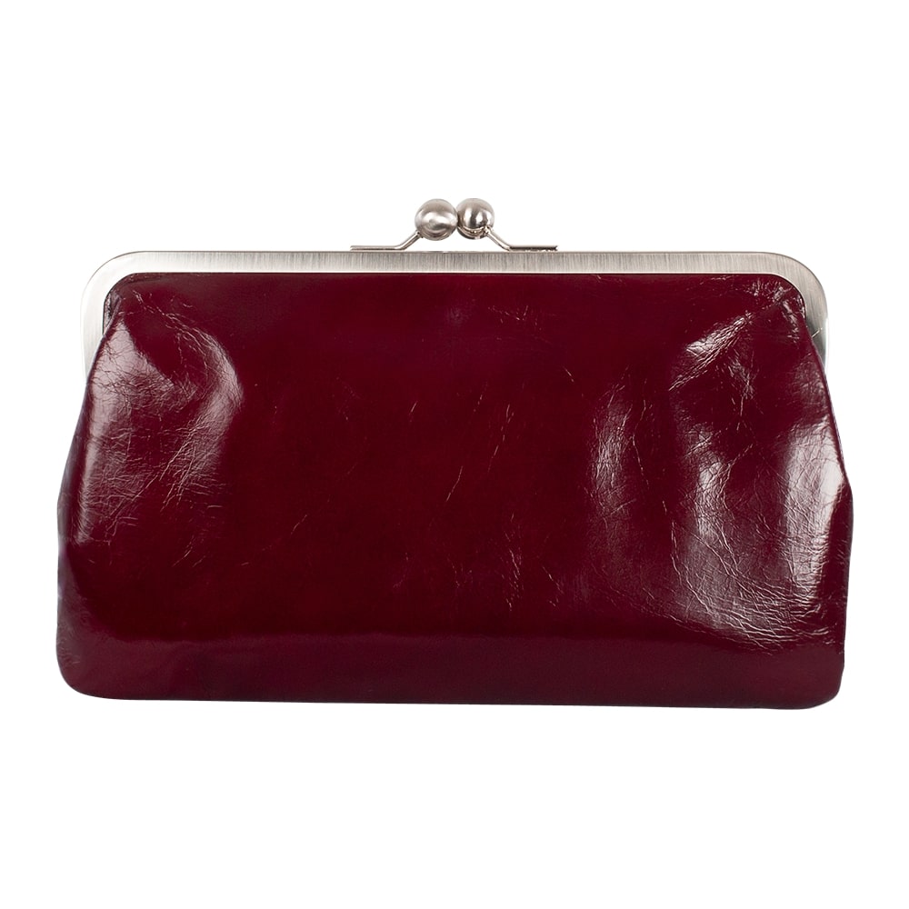 MARLENE | Handtasche Rubinrot Vintage – Clutch mit Bügelverschluss