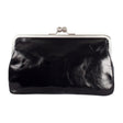 MARLENE | Handtasche Schwarz Vintage Leder – Handtasche mit Bügelverschluss