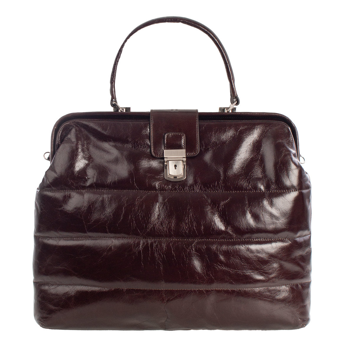 LUCA | Handtasche Braun (Dunkelbraun/Ebony) Vintage Leder – Handtasche mit abschließbarem Schloss und Laptopfach
