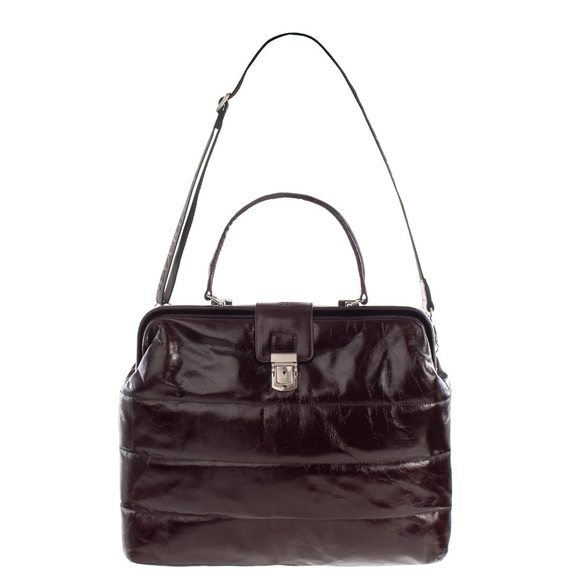 LUCA | Handtasche Braun (Dunkelbraun/Ebony) Vintage Leder – Handtasche mit abschließbarem Schloss und Laptopfach