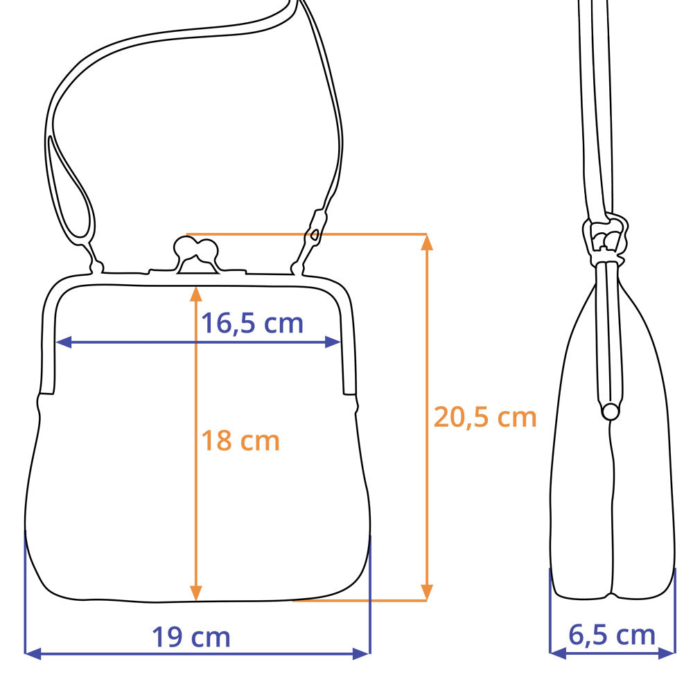IDA | Ledertasche Dunkelbraun Vintage – kleine Bügeltasche zum Schrägtragen