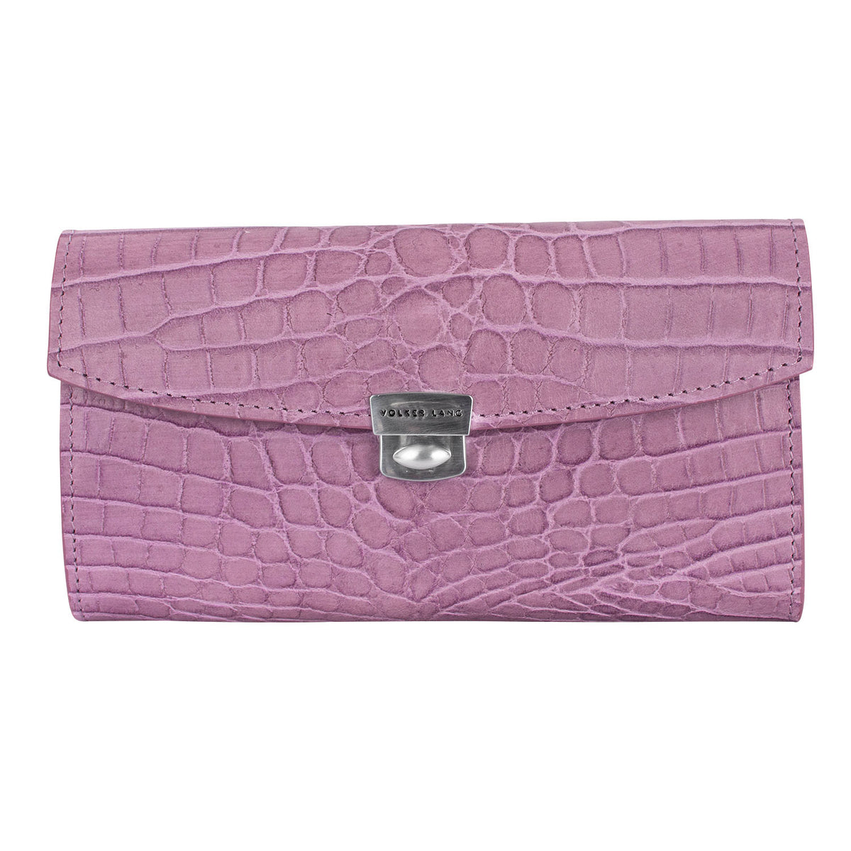 YEN | Portemonnaie Zartrosa (Delicate) Kroko Leder – Portemonnaie mit 8 Kartenfächern