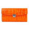 YEN | Portemonnaie Orange (Pumpkin) Kroko Leder – Portemonnaie mit 8 Kartenfächern