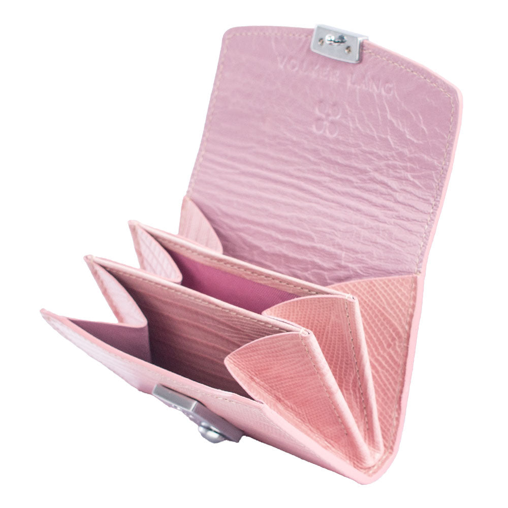 CENTIME | Portemonnaie Pink (Rosa) Waranleder – Portemonnaie mit Münzfach und Leiterschloss