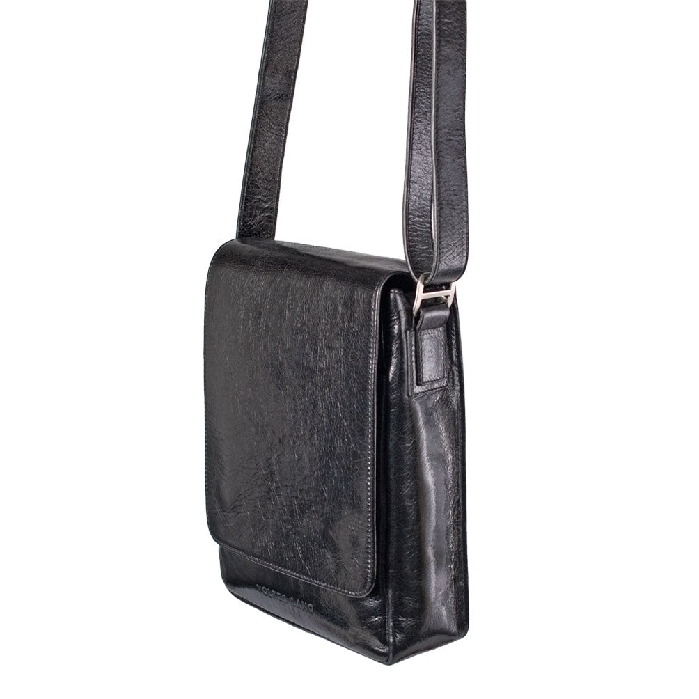 ROBIN | Umhängetasche Schwarz Vintage – Crossbody mit Magnetschloss
