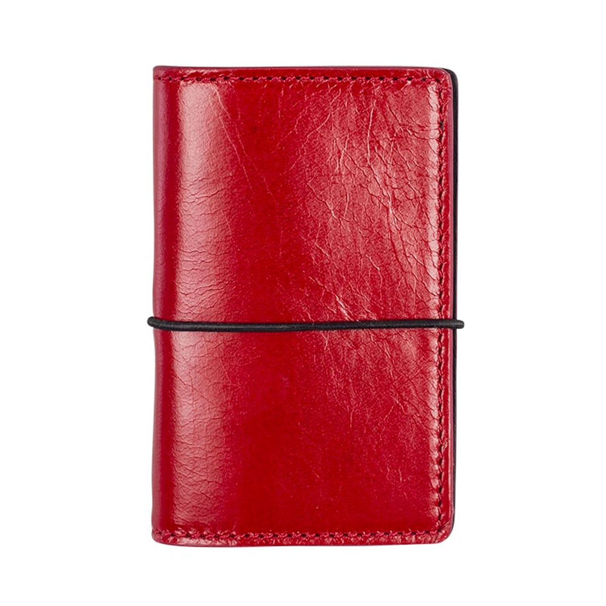 RIAL | Business Card Case Red (Cardinal) Vintage - Pouch with Elastic Closure