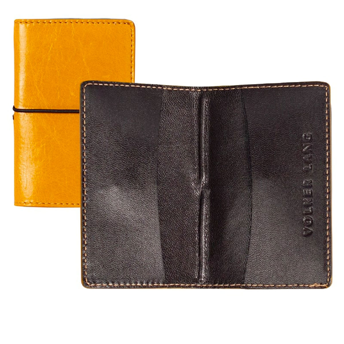 RIAL | Business Card Case Orange-Red (Salsa) Vintage – Pouch with Elastic Band Closure