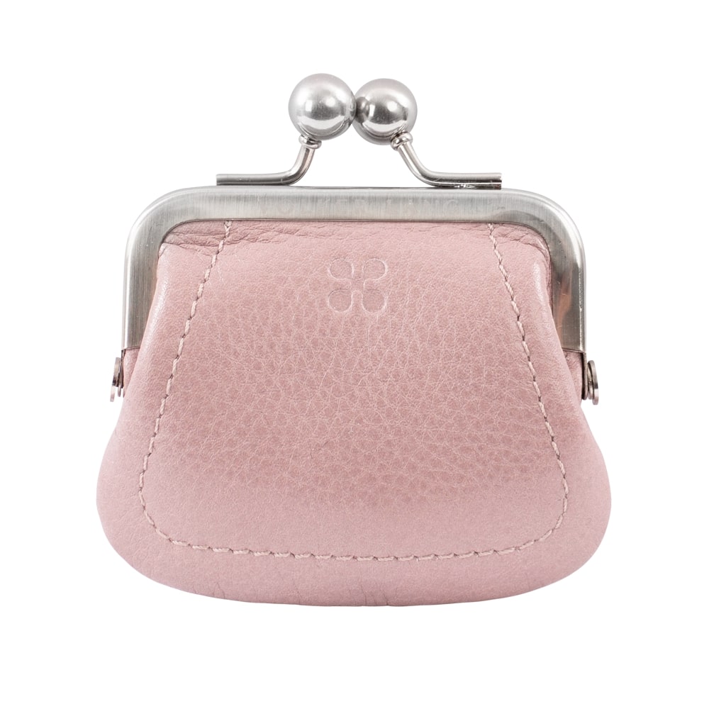 LEU | Portemonnaie Rosa (Puderrosa/Powdery) Nappa Leder – Portemonnaie mit Kugelverschluss