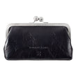 VISAGE | Kosmetiktasche Schwarz Vintage Leder – Kosmetiktasche mit Bügelverschluss
