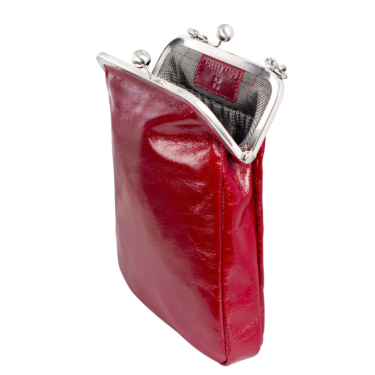 MILA | Handtasche Rot (Cardinal) Vintage Leder – Handtasche mit Bügelverschluss und Platz für Handy