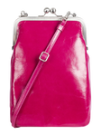 MILA | Handtasche Pink (Fuchsia) Vintage Leder – Handtasche mit Bügelverschluss und Platz für Handy