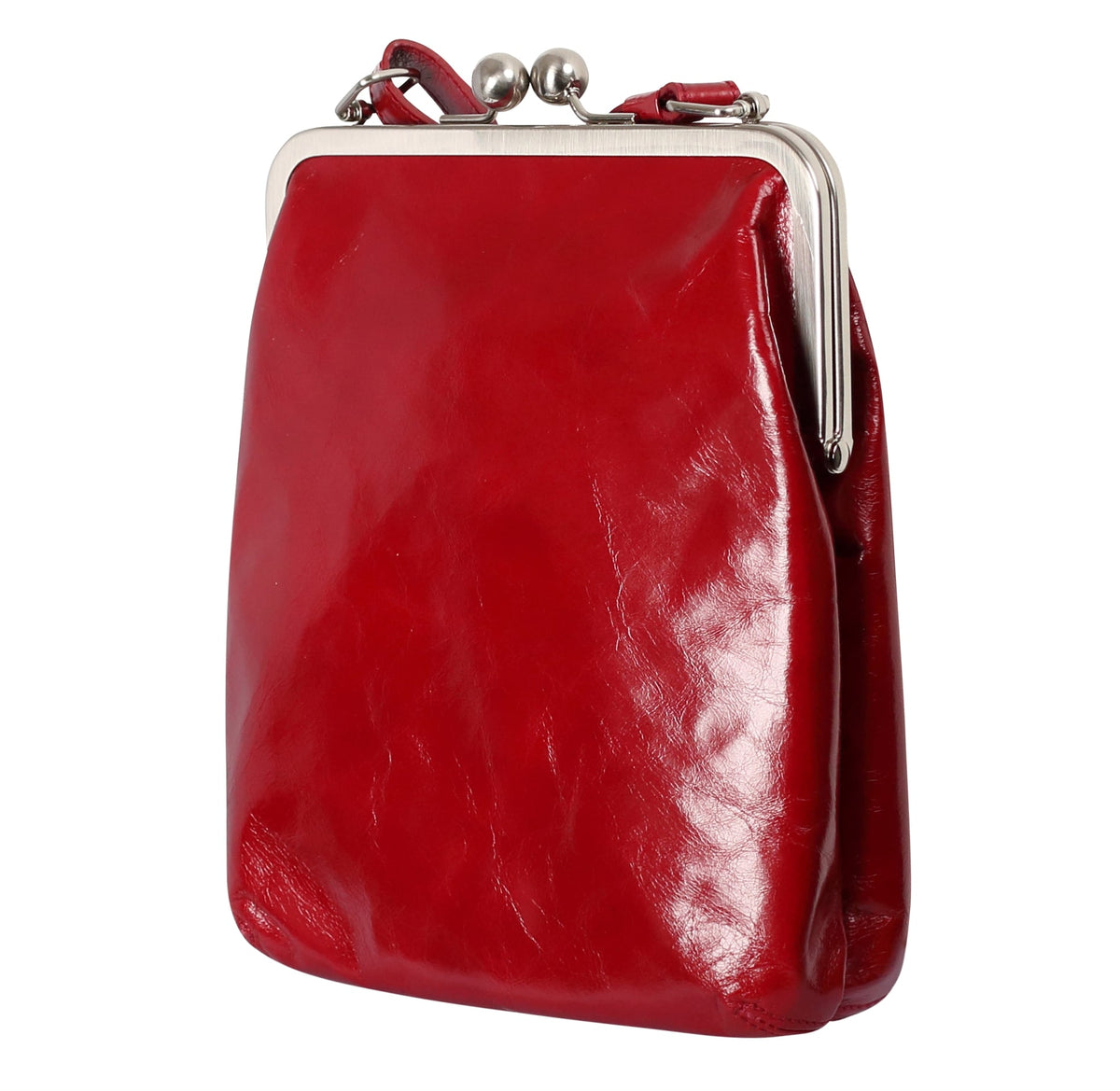 LOLA | Umhängetasche Rot (Cardinal) Vintage Leder – Umhängetasche mit Bügelverschluss