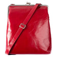 EFFI | Umhängetasche Rot (Cardinal) Vintage Leder – Umhängetasche mit Bügelverschluss