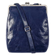 EFFI | Umhängetasche Marineblau Vintage Leder – Umhängetasche mit Bügelverschluss