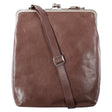 EFFI | Umhängetasche Taupe Vintage Leder – Umhängetasche mit Bügelverschluss