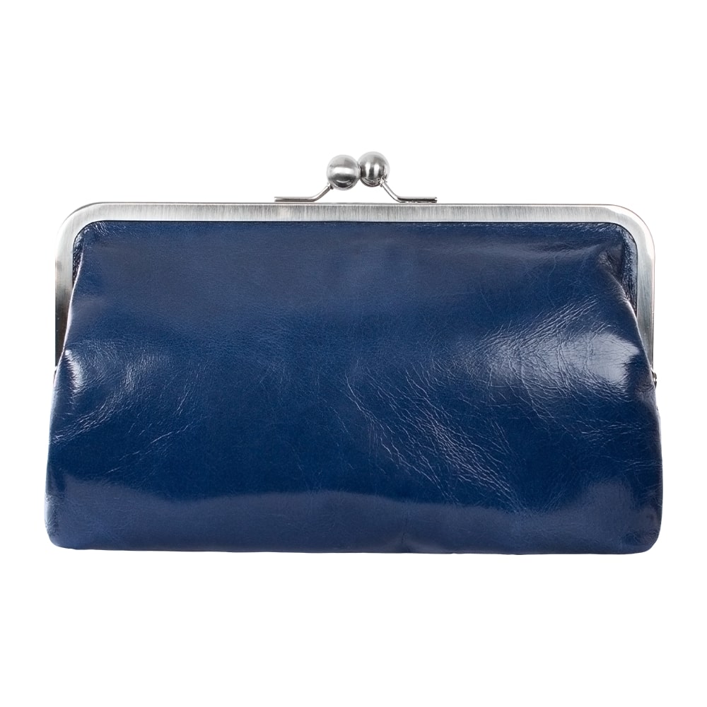 MARLENE | Handtasche Marineblau Vintage – Clutch mit Bügelverschluss
