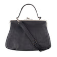 GRACE | Handtasche Schwarz Nappaleder – Handtasche mit Bügelverschluss im Retrolook
