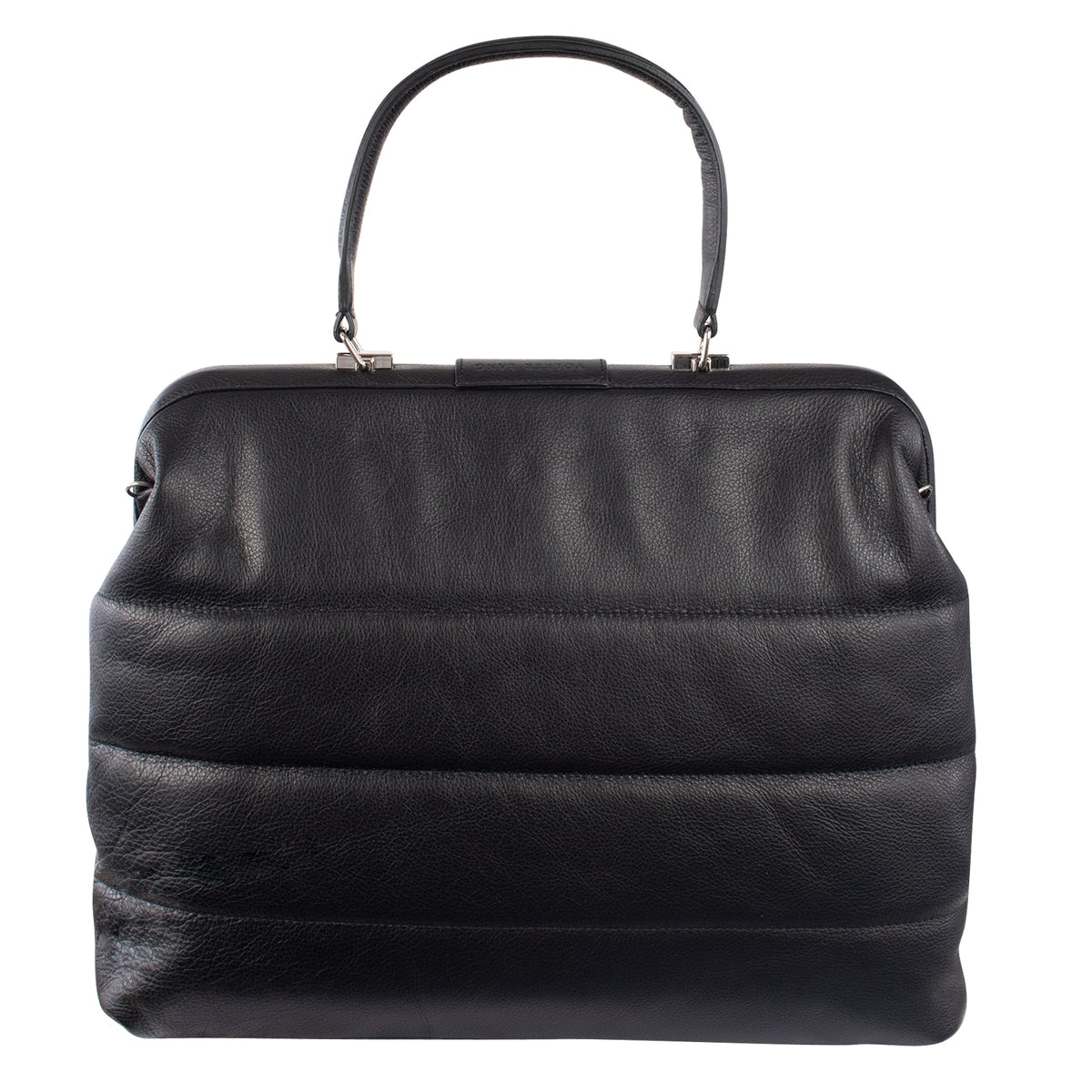 LUCA | Handtasche Schwarz Nappaleder – Handtasche mit abschließbarem Schloss und Laptopfach