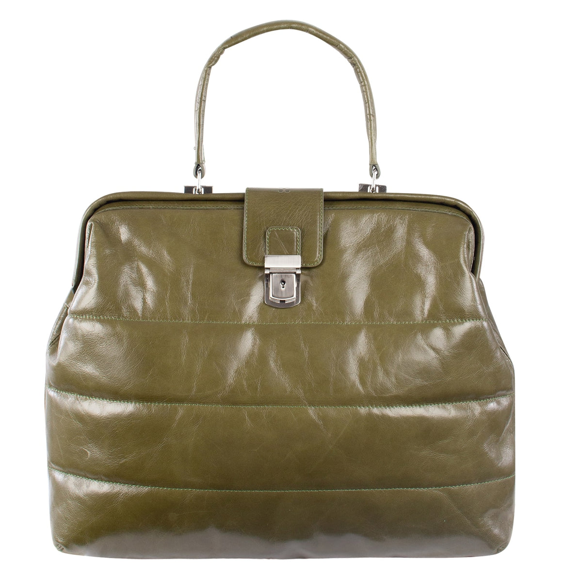 LUCA | Handtasche Grün (Kaktusgrün) Vintage Leder – Handtasche mit abschließbarem Schloss und Laptopfach