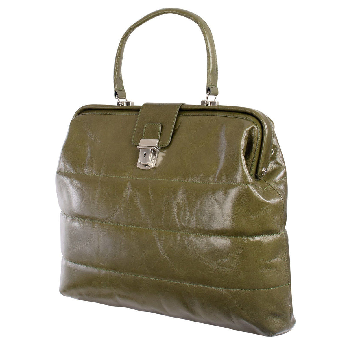 LUCA | Handtasche Grün (Kaktusgrün) Vintage Leder – Handtasche mit abschließbarem Schloss und Laptopfach