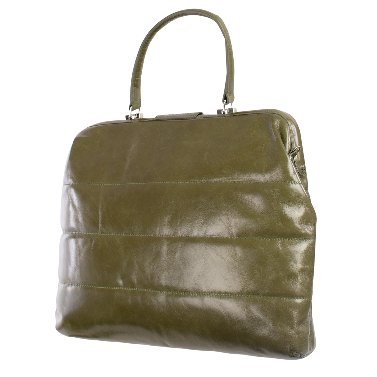 LUCA | Handtasche Grün (Kaktusgrün) Vintage Leder – Handtasche mit abschließbarem Schloss und Laptopfach