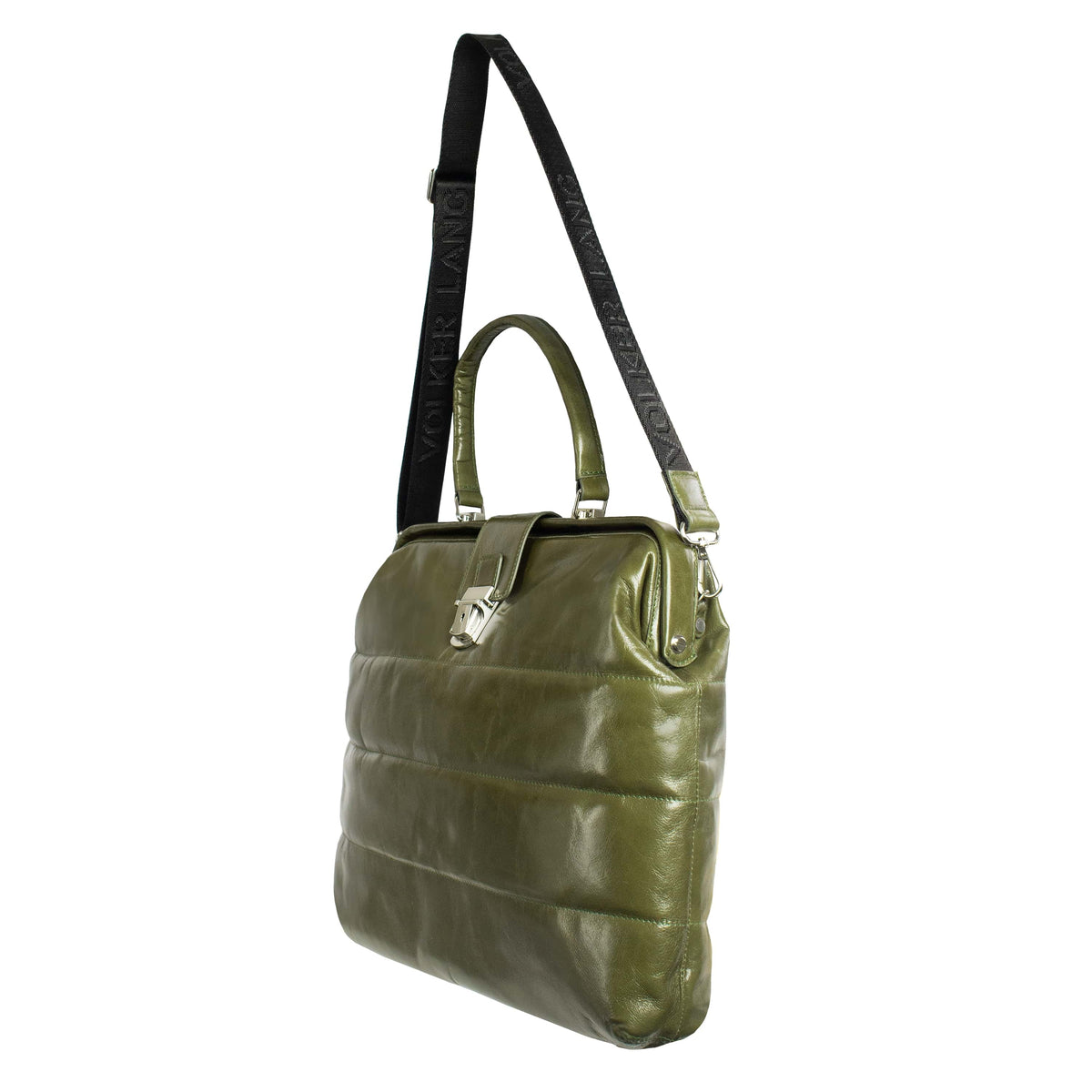 LUCA | Handtasche Grün (Kaktusgrün) Vintage Leder – Handtasche mit abschließbarem Schloss und Laptopfach