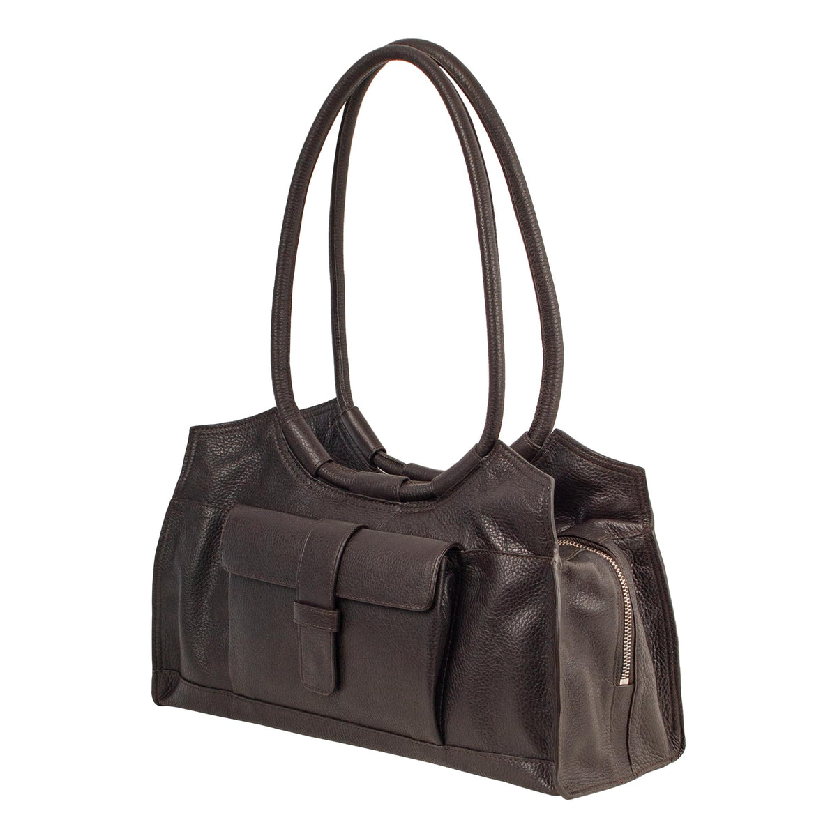 JULIETTE | Schultertasche Dunkelbraun Waran-Prägung – Schultertasche im Retrolook