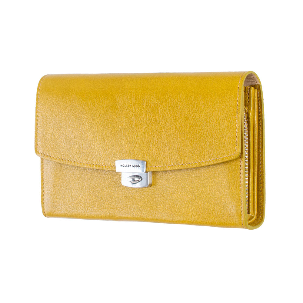RUBEL | Leder Portemonnaie Beige (Sandbeige/Acacia) Nappaleder mit Reißverschluss-Münzfach und Leiterschloss