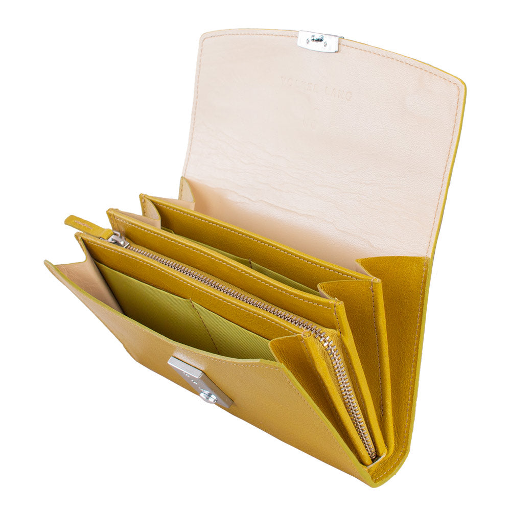 RUBEL | Leder Portemonnaie Beige (Sandbeige/Acacia) Nappaleder mit Reißverschluss-Münzfach und Leiterschloss