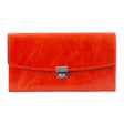 RUBEL | Leder Portemonnaie Orange (Mandarine) Vintageleder mit Reißverschluss-Münzfach und Leiterschloss