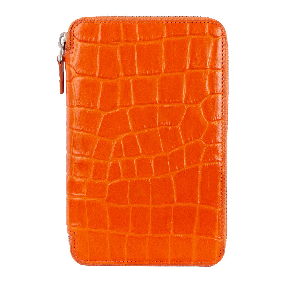 FORINT | Portemonnaie Orange (Pumpkin) Kroko – Geldbörse mit zehn Kartenfächern