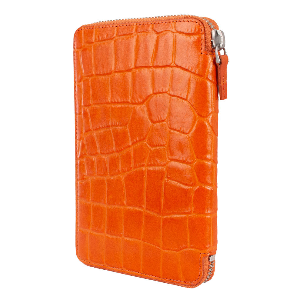 FORINT | Portemonnaie Orange (Pumpkin) Kroko – Geldbörse mit zehn Kartenfächern